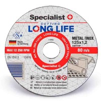 Диск для резки металла 125x1.2x22 mm LONG LIFE SPECIALIST+ 