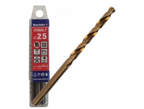 Metal drill bit 2.5x57mm HSS-Cob Pro (10psc.) Specialist+