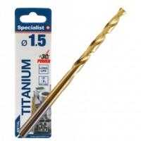 Сверло по металлу 1.5x40mm HSS-G TiN (2шт.) Specialist+