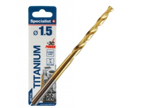 Metal drill bit 1.5x40mm HSS-G Pro TiN (2psc.) Specialist+