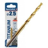 Сверло по металлу 2.5x57mm HSS-G TiN (2шт.) Specialist+