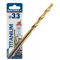 Сверло по металлу 3.3x65mm HSS-G TiN (1шт.) Specialist+