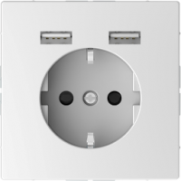 USB charger + socket-outlet, lotus white D-Life