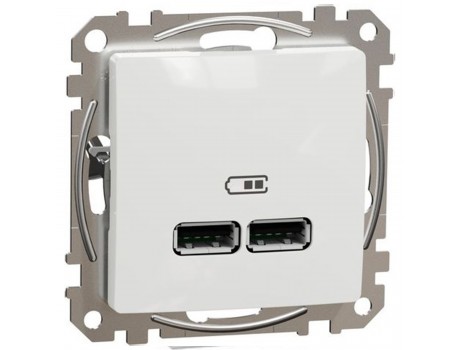 Розетка белая 2XUSB (A+A) 2,1A Sedna Design