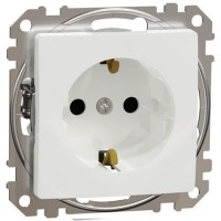 Socket white outlet, grounded, screwless, Sedna Design