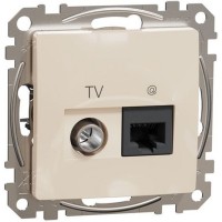 Data outlet TV + RJ45 CAT6 UTP, beige Sedna Design