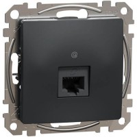 Розетка компьютерная черная 1xRJ45 CAT5A UTP Sedna Design