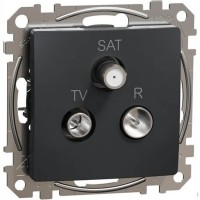 Розетка конечная черная TV / R / SAT 7dB Sedna Design