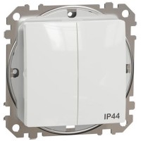 Two gang switch IP44 10AX white Sedna Design