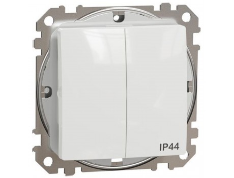 Two gang switch IP44 10AX white Sedna Design