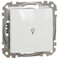 1-way Push-Button 10A Lamp Symbol, white Sedna Design