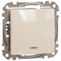 Two way switch 10AX beige with blue locator LED Sedna Design