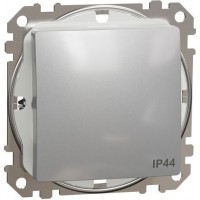 Выключатель IP44 10AX, алюминий Sedna Design