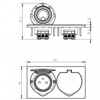 Floor dual socket IP55 Solight