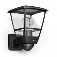 Sensor-switched outdoor light L 10 S, Black, 7.5m, max.15W, E27, IP44, 180° Steinel