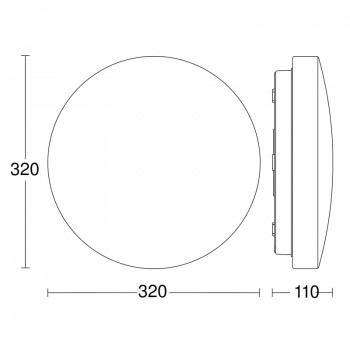 Plafons LED ar sensoru un avārijas gaismas moduli RS PRO P2 S EM, Balts, 8m, 15.1W, 3000K, 1674lm, IP54, 360° Steinel