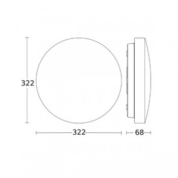 Plafons LED ar sensoru un avārijas gaismas moduli RS PRO P2 flat S EM, Balts, 8m, 15.1W, 3000K, 1608lm, IP54, 360° Steinel