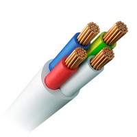 4x0.75 core cable, flexible, round, white