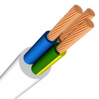 3x0.75 core cable, flexible, round, white
