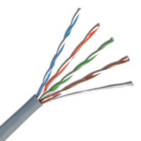 LAN network cables 4x2x0.5mm AWG24 Cat5e U UTP gray PVC 305m