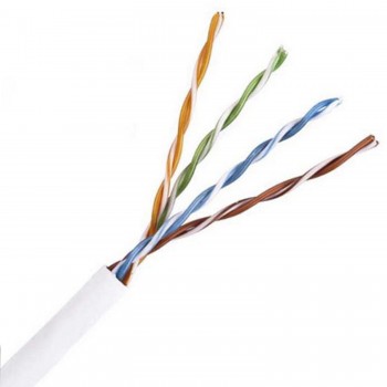 LAN network cables 4x2x0.5mm Cat5e U UTP white PVC 305m