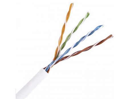 Сетевой интернет кабель 4x2x0.5mm Cat5e U UTP белый PVC 305m