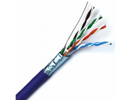 Сетевой интернет кабель 4x2x0.5mm AWG24 Cat5e F UTP фиолетовый LSZH 305m