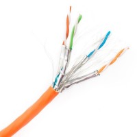 LAN network cables 4x2x0.57mm Cat7 S FTP orange LSZH 500m