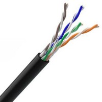 Сетевой интернет кабель 4x2x0.5mm AWG24 Cat5e U UTP черный PVC 305m наружный монтаж