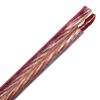 Audio cable 2x1.5mm² YFAZ transparent with red stripe