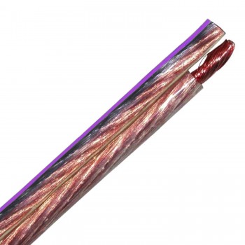Audio cable 2x6.0mm² YFAZ transparent with violet stripe