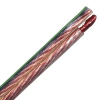 Audio cable 2x2.5mm² YFAZ transparent with green stripe