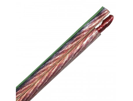 Audio cable 2x2.5mm² YFAZ transparent with green stripe