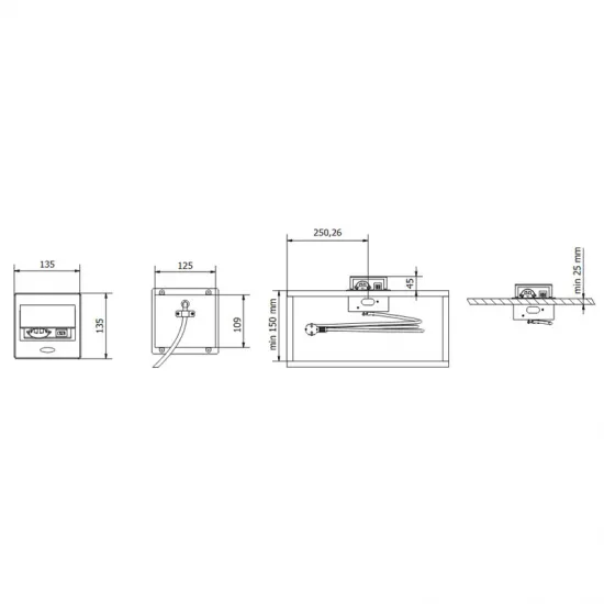 Unterschrank-Möbelsteckdose 230V + 2xUSB - OR-AE-1310(GS) Schuko Unterschrank-Möbelsteckdose 230V + 2xUSB - OR-AE-1310(GS) Schuko
